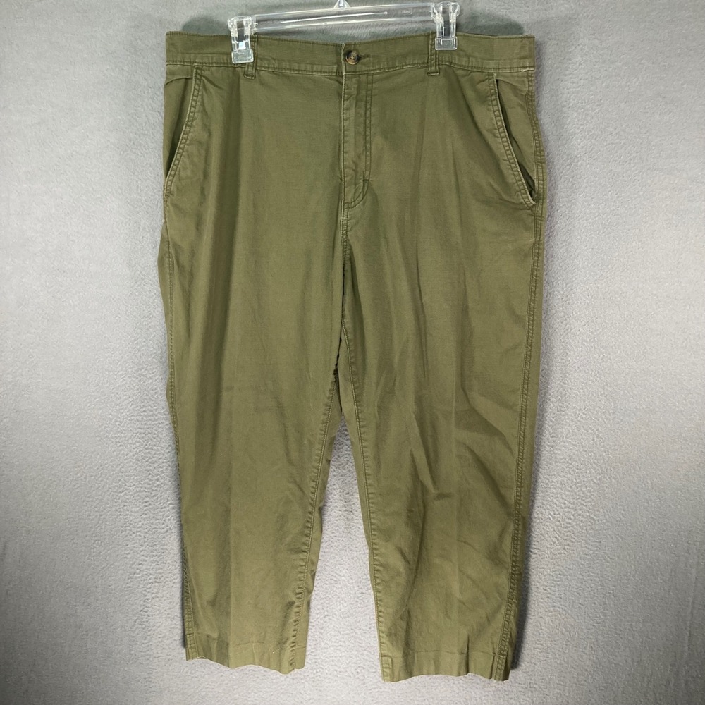 Eddie Bauer Mens‎ Green Chino Cargo Pants Size 40x32 Relaxed Fit Casual